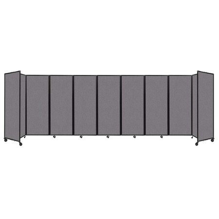 Versare Room Divider 360 Folding Portable Partition 25' x 7'6" Slate Fabric 1190919
